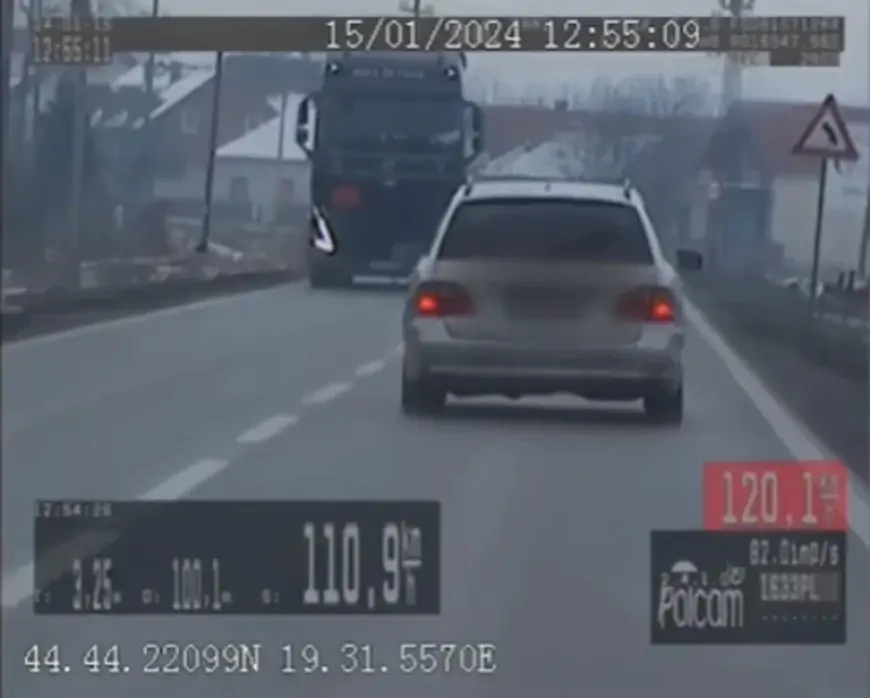 Saobraćajna policija podnela prekršajnu prijavu protiv vozača  „mercedesa“, jurio kroz Duvanište 120 na čas